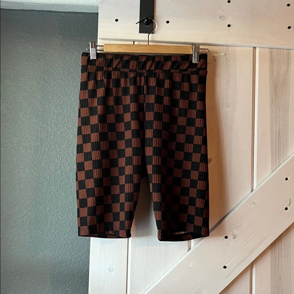 Dressed in LALA Malone Biker set in Mocha and Black Checkerboard - Picture 6 of 16